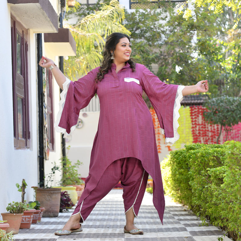 Glamorous Dahlia Dhoti Set