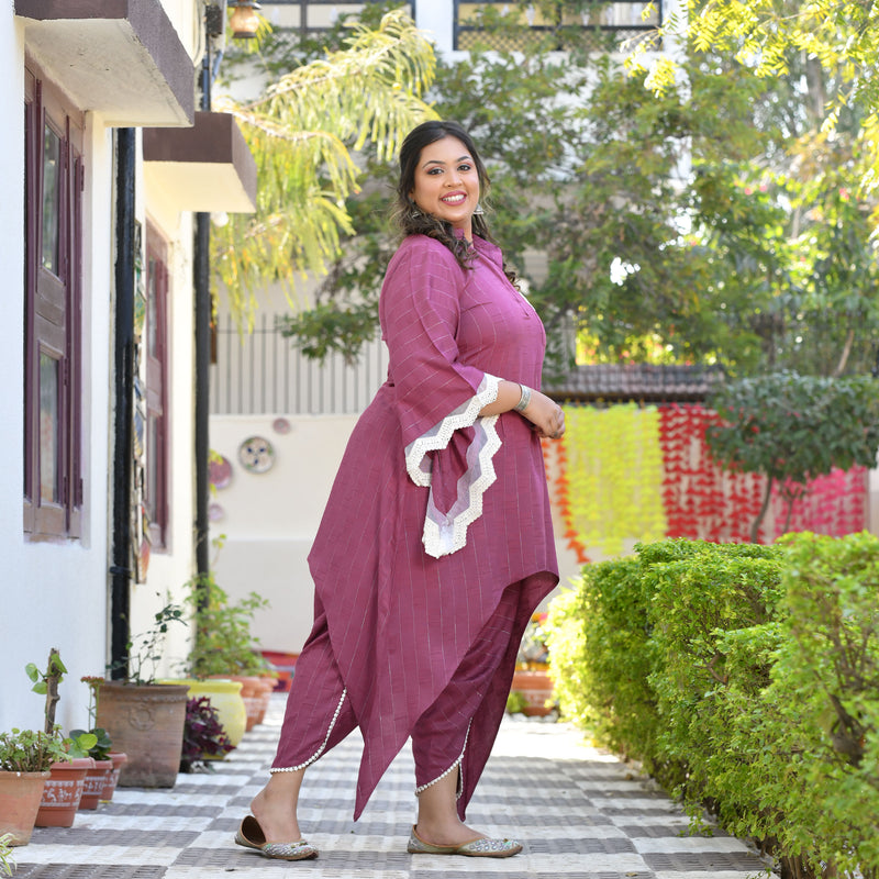 Glamorous Dahlia Dhoti Set