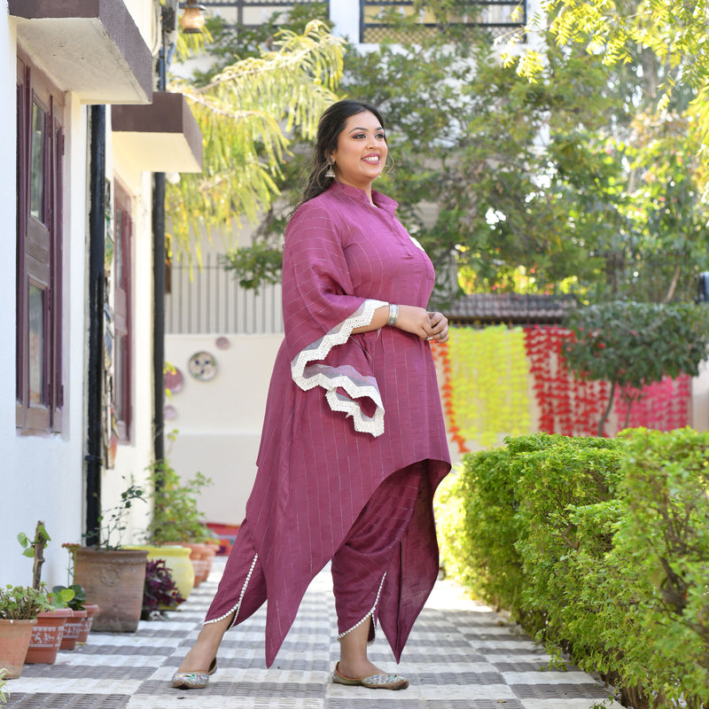 Glamorous Dahlia Dhoti Set