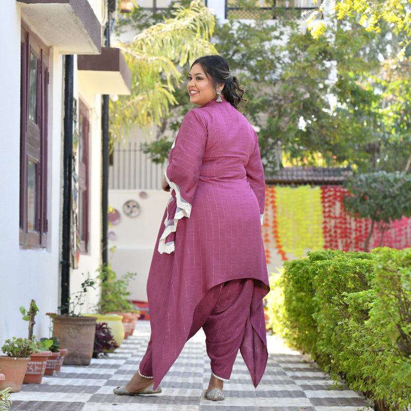 Glamorous Dahlia Dhoti Set