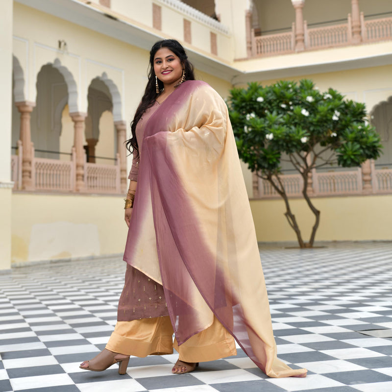 Dusky Rosegold Chinon Kurta
