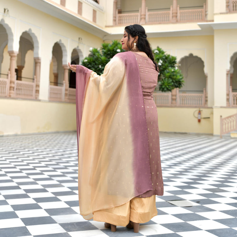 Dusky Rosegold Chinon Kurta