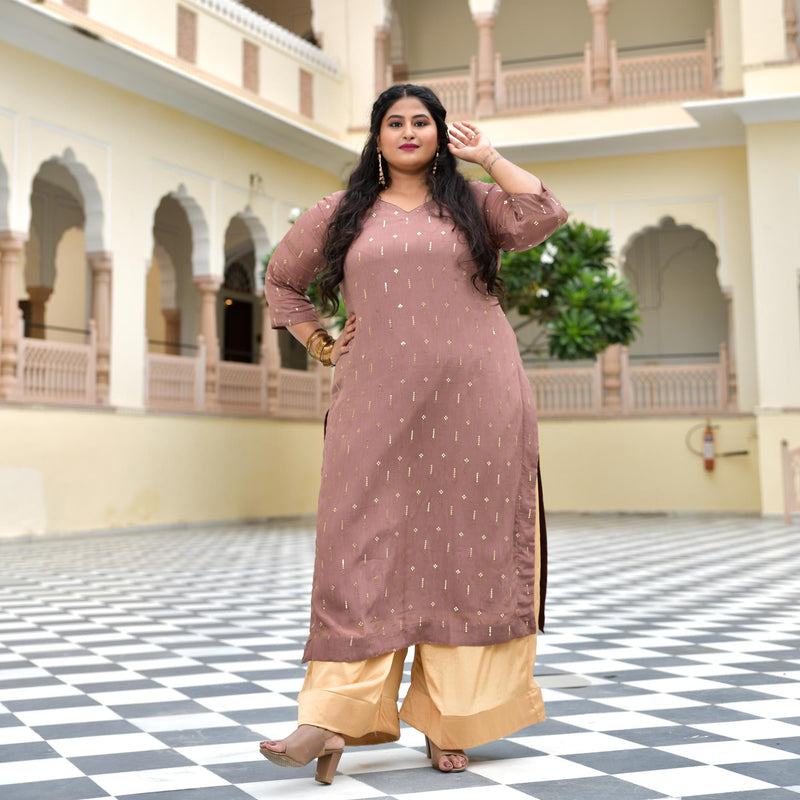 Dusky Rosegold Chinon Kurta