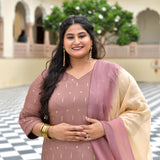 Dusky Rosegold Chinon Kurta