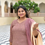 Dusky Rosegold Chinon Kurta