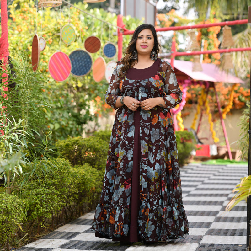 English Walnut Floral Passion Cape Set