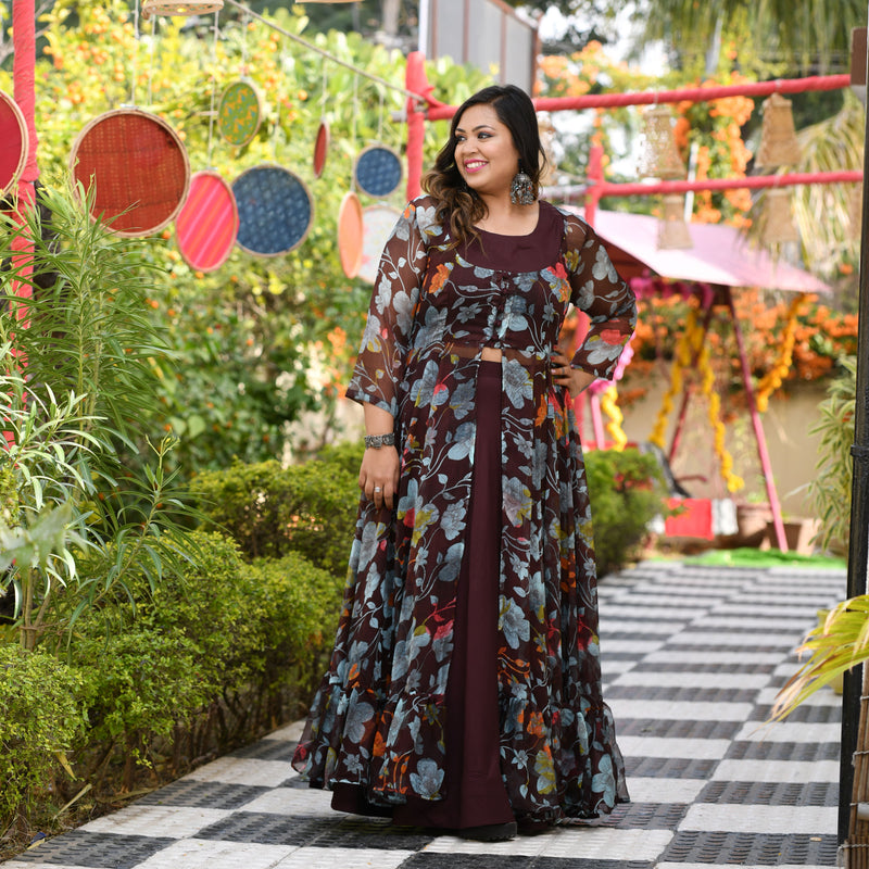 English Walnut Floral Passion Cape Set