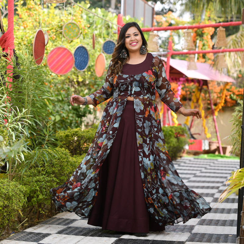 English Walnut Floral Passion Cape Set