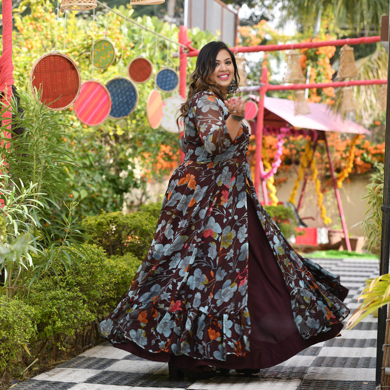 English Walnut Floral Passion Cape Set