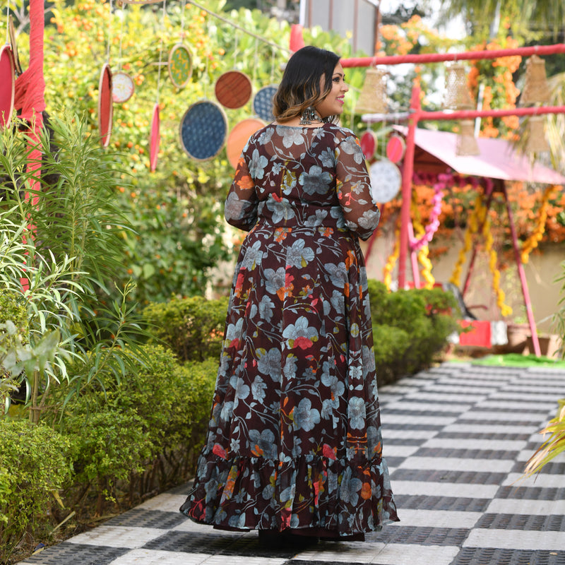 English Walnut Floral Passion Cape Set