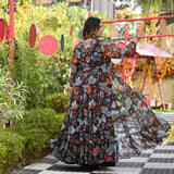English Walnut Floral Passion Cape Set