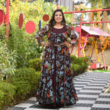 English Walnut Floral Passion Cape Set