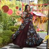 English Walnut Floral Passion Cape Set