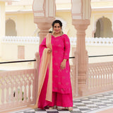 Fuchsia Pink Chinon Kurta