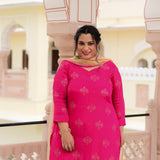 Fuchsia Pink Chinon Kurta
