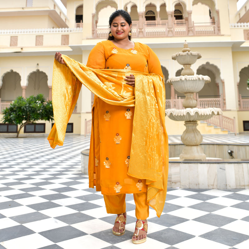 Gold Drop Banarasi Pure Georgette Suit Set
