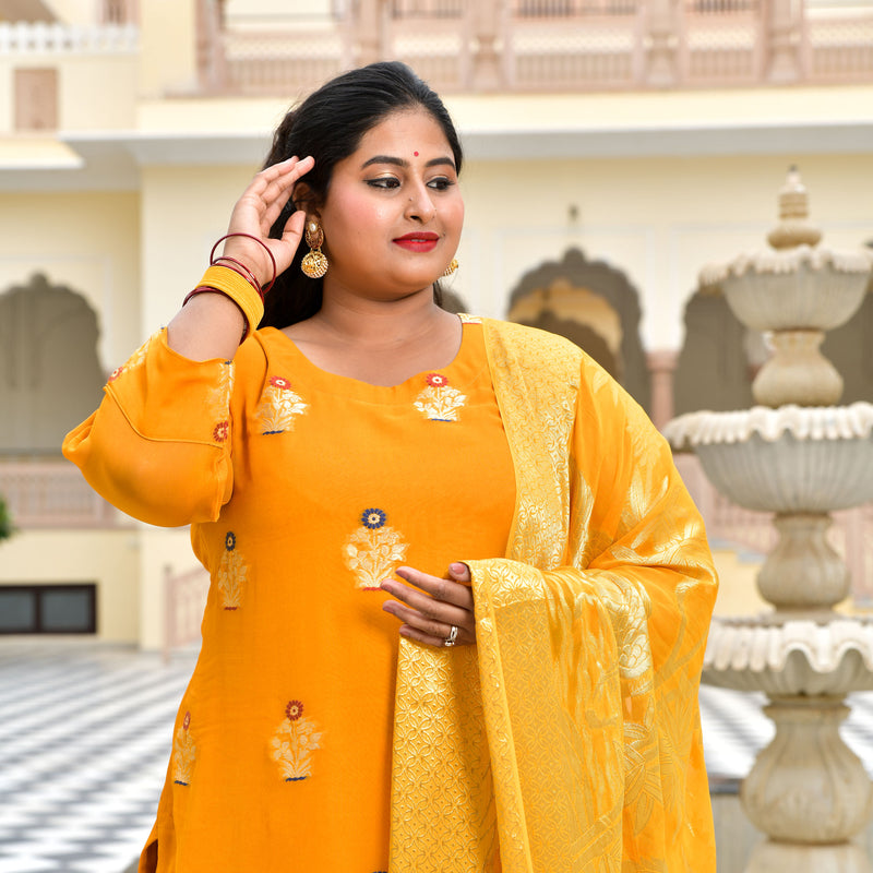 Gold Drop Banarasi Pure Georgette Suit Set