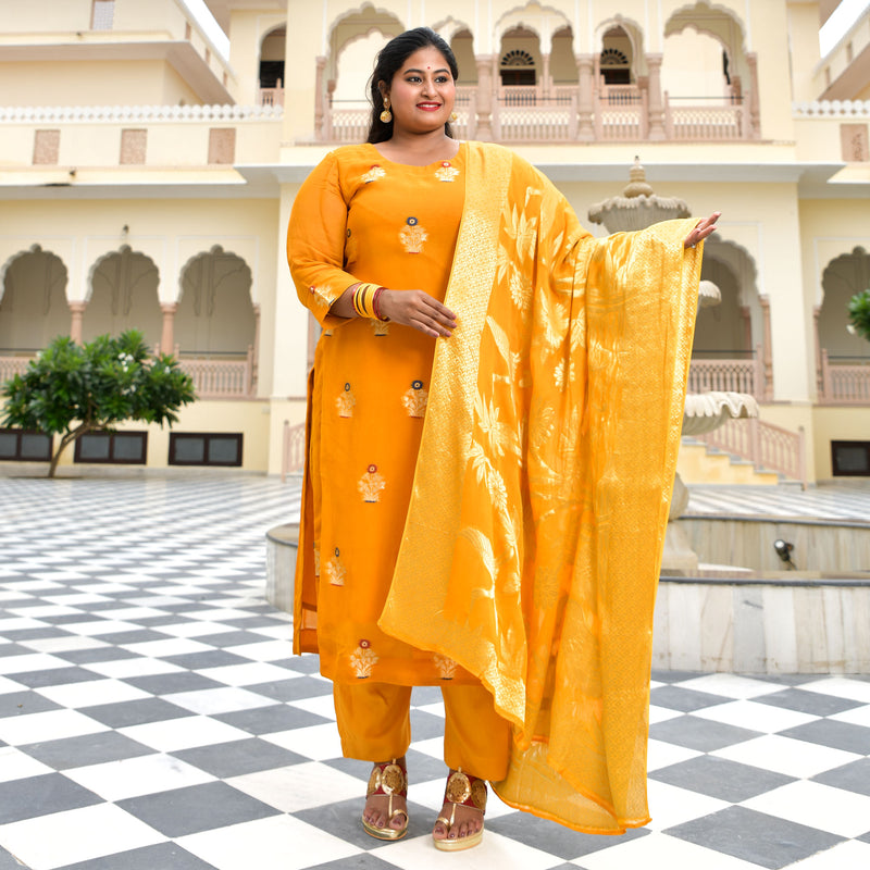 Gold Drop Banarasi Pure Georgette Suit Set