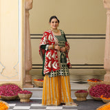 Sage Sparkle Tikadi Work Pure Georgette Sharara Set