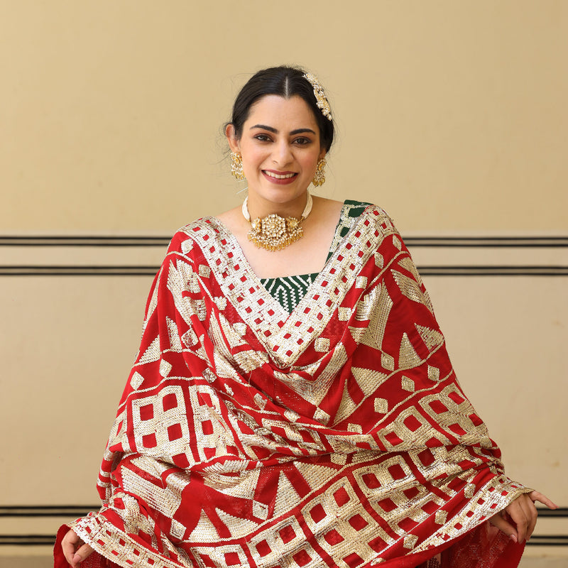 Sage Sparkle Tikadi Work Pure Georgette Sharara Set