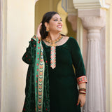 Palm Green Bandhani Velvet Kurta