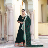 Palm Green Bandhani Velvet Lehenga set