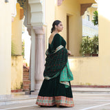 Palm Green Bandhani Velvet Lehenga set