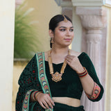 Palm Green Bandhani Velvet Lehenga set