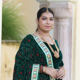 Palm Green Bandhani Velvet Lehenga set