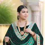 Palm Green Bandhani Velvet Lehenga set
