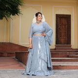 Mystical Grey Sequin Embroidered Lehenga Set