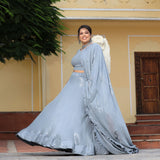 Mystical Grey Sequin Embroidered Lehenga Set
