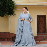 Mystical Grey Sequin Embroidered Lehenga Set