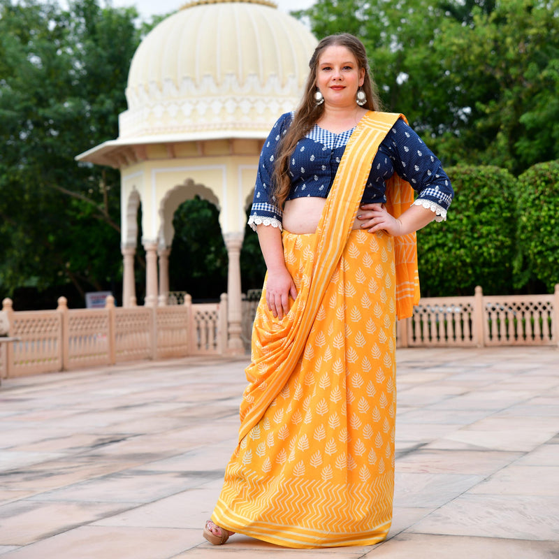 Indigo Katha Embroidered Blouse