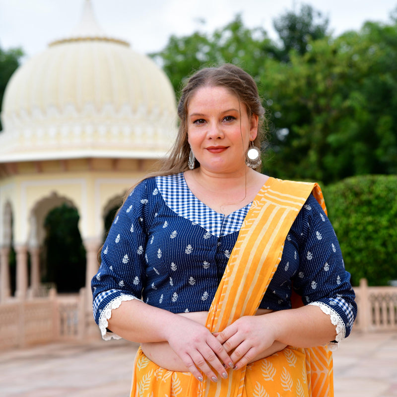 Indigo Katha Embroidered Blouse