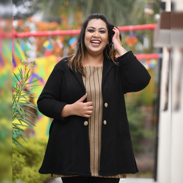 Black Jaguar Woollen Coat