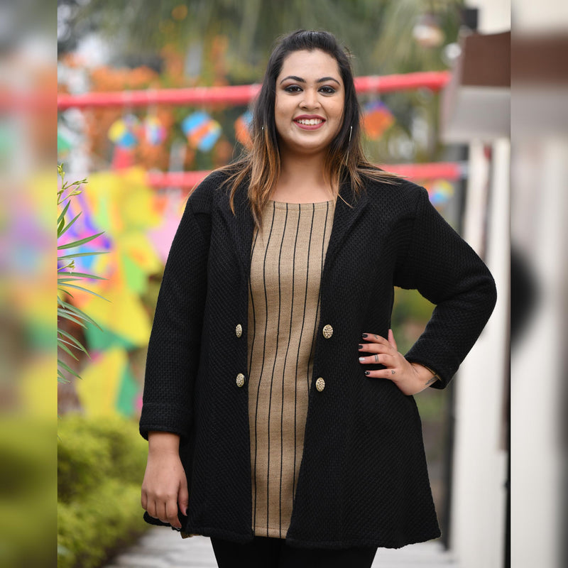 Black Jaguar Woollen Coat