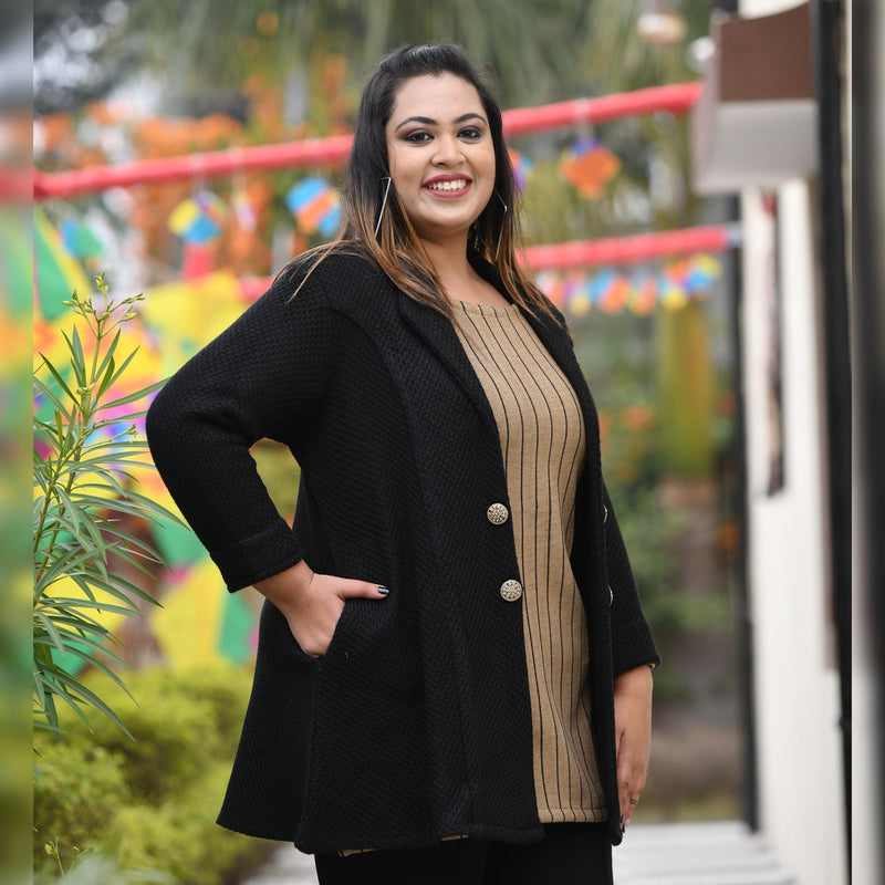 Black Jaguar Woollen Coat