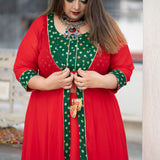 Laal Ishq Bandhani Cape Set