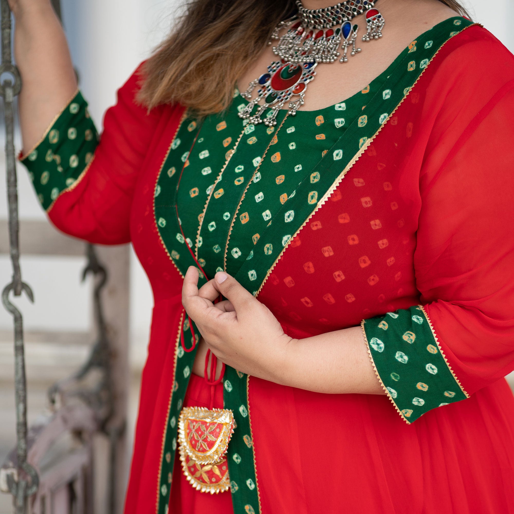 Bandhej Cotton Suit Set - Pink – Naina Jain