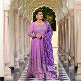 Wink Purple & Lavender Sequin Embroidered Anarkali Dress