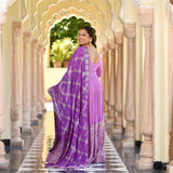 Wink Purple & Lavender Sequin Embroidered Anarkali Dress