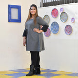 Shuttle Grey Little Heart Aline Woollen Top