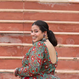 Gulmohar Slit Anarkali with Skirt Set