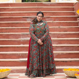 Gulmohar Slit Anarkali with Skirt Set
