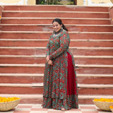 Gulmohar Slit Anarkali with Skirt Set