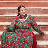 Gulmohar Slit Anarkali with Skirt Set