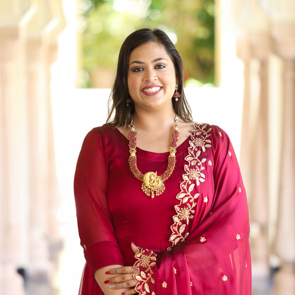 Deep Maroon  Dual Tone Georgette Anarkali