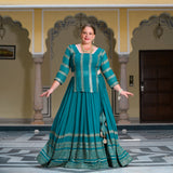 Mayura Blue Sequin Embroidered Lehenga  Set