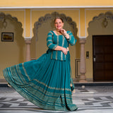 Mayura Blue Sequin Embroidered Lehenga  Set